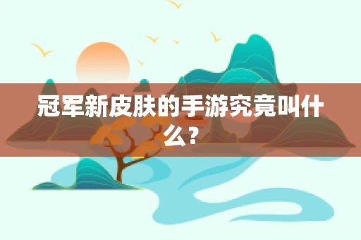 冠军新皮肤的手游究竟叫什么？