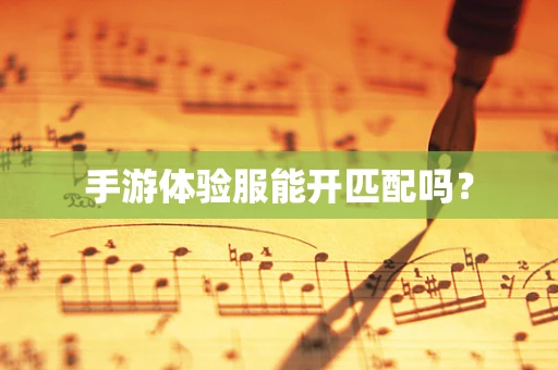 手游体验服能开匹配吗？