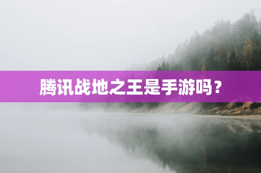 腾讯战地之王是手游吗？