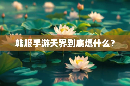 韩服手游天界到底爆什么？