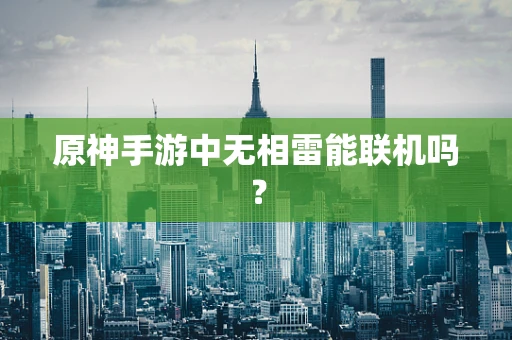 原神手游中无相雷能联机吗？