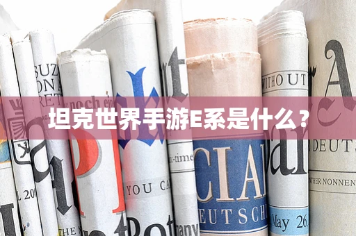 坦克世界手游E系是什么？