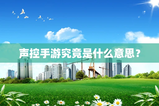 声控手游究竟是什么意思？